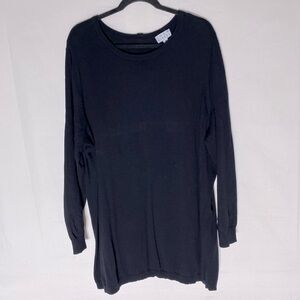 Joan Rivers Black Long Sleeve Knit Scoop Neck Top W Buttons Down The Back 3X